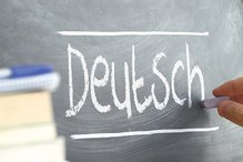 Schmuckbild - Tafel mit Wort Deutsch