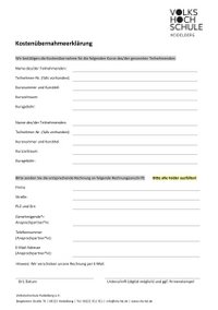 Kostenübernahmeerklärung als PDF