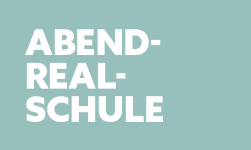 blau-graue Fläche mit dem Text Abendrealschule